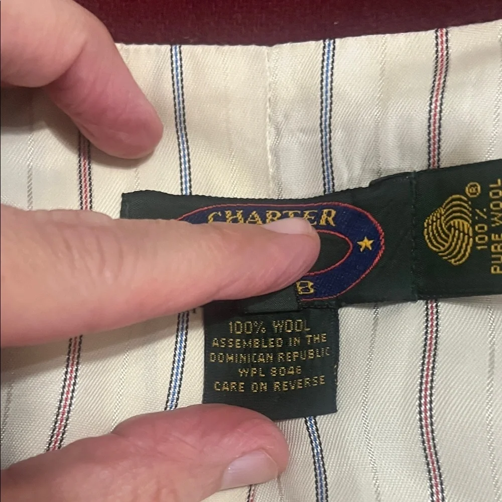 Vintage 100% Pure Wool Charter Club Burgundy Blazer